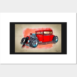 Blown 5 Window Hot Rod Coupe Posters and Art